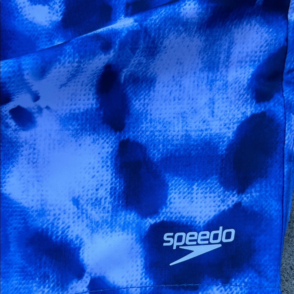 Speedo Men's Tie-Dye Blue Swim Trunks - Picture 4 of 8